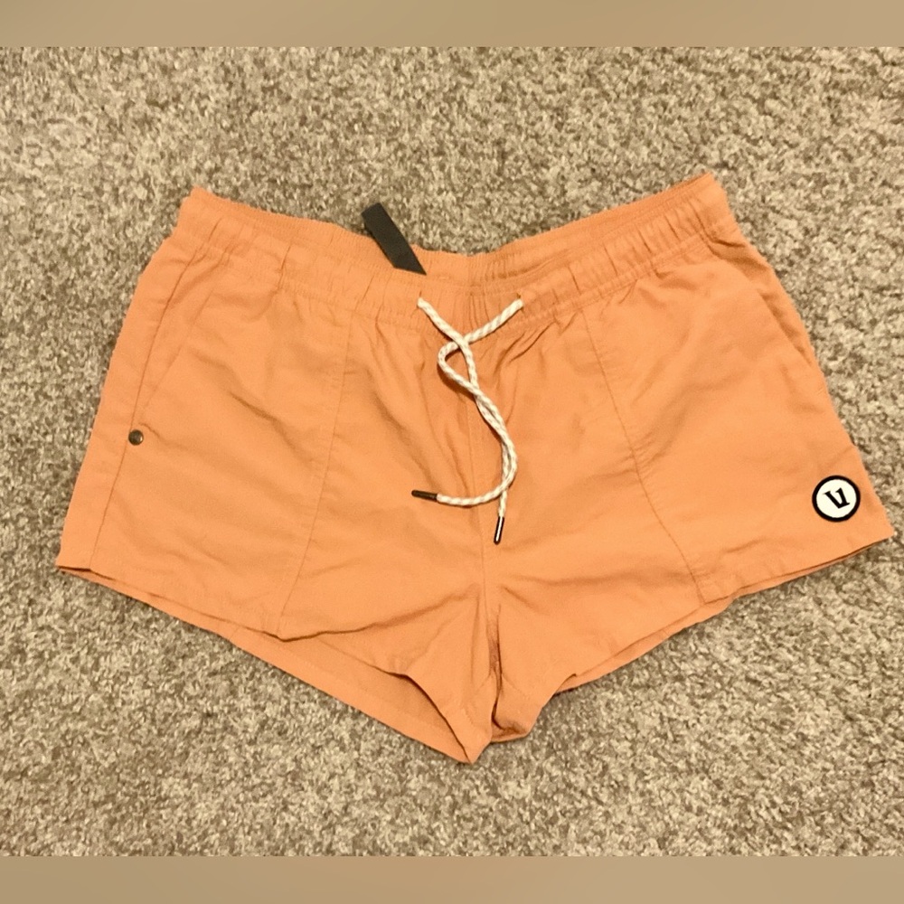 Vuori dusty orange board shorts, size Small
